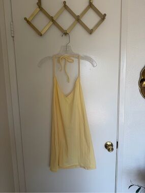 Target Yellow Halter Pleated Mini Dress
